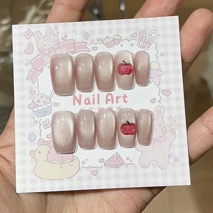 【一口苹果】立体猫眼设计纯欲气质少女感手工猫眼穿戴甲