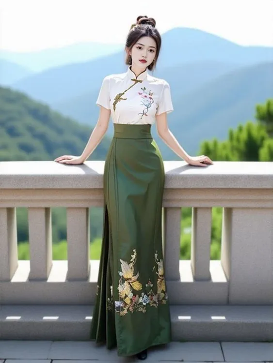 复古国风刺绣上衣马面裙套装2025夏季新款超仙气质独特漂亮女装