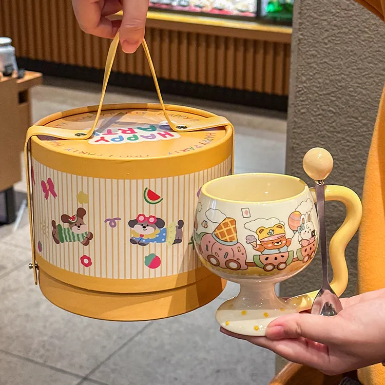 可爱小熊陶瓷马克杯女生生日礼物情侣咖啡水杯送女朋友闺蜜伴手礼