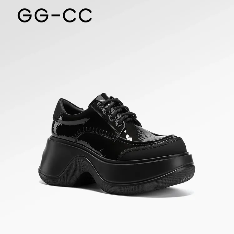 【英伦骑士】GGCC2025年秋季新款时尚经典厚底圆头乐福鞋女皮鞋子