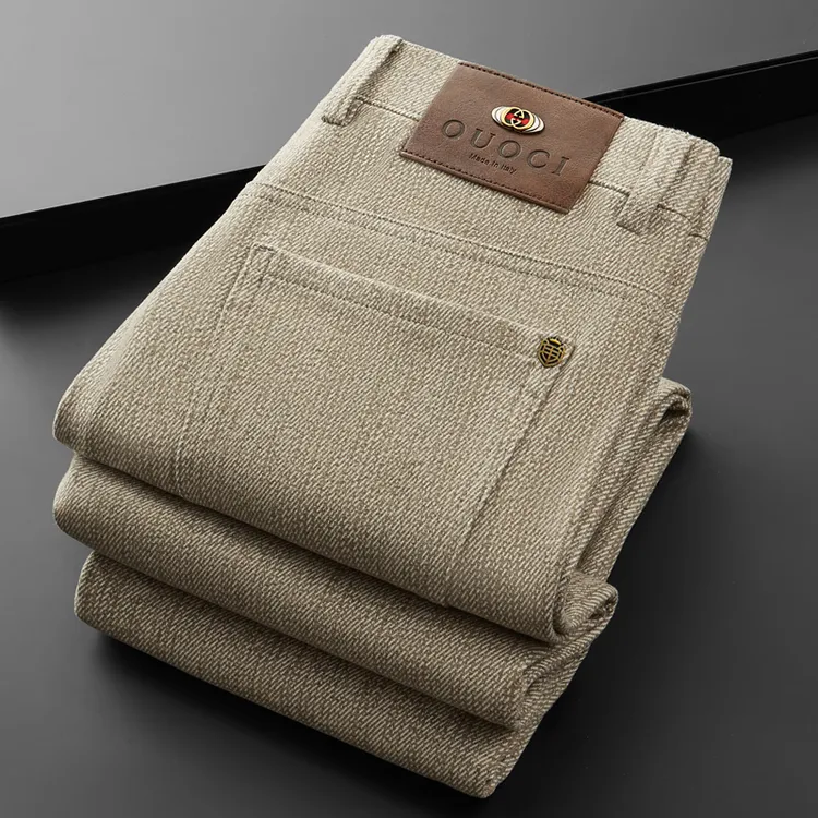 NDSL高端休闲裤男秋冬新款轻奢含羊毛修身直筒百搭裤子