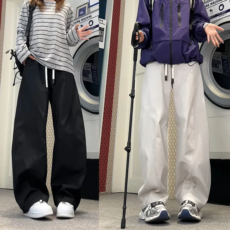 防风防水软壳冲锋裤男女早秋户外机能风休闲工装裤宽松大码直筒裤