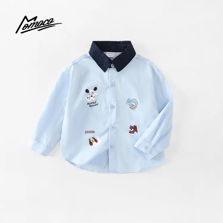 MOMOCO/玛米玛卡秋季男童时尚衬衫韩版卡通动物衬衫77330129001
