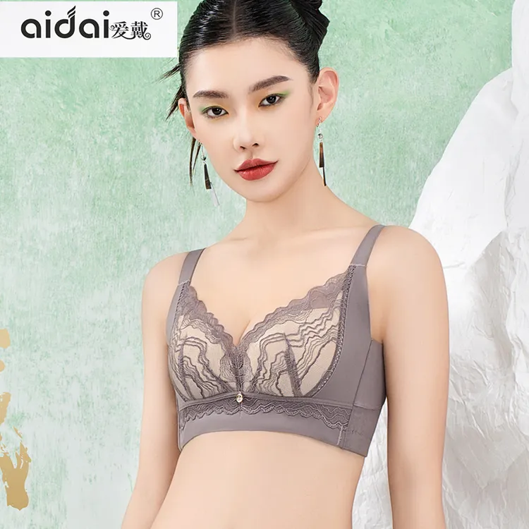 2025爱戴美颜罩6765文胸聚拢防下垂无钢圈收副乳调整型性感内衣女