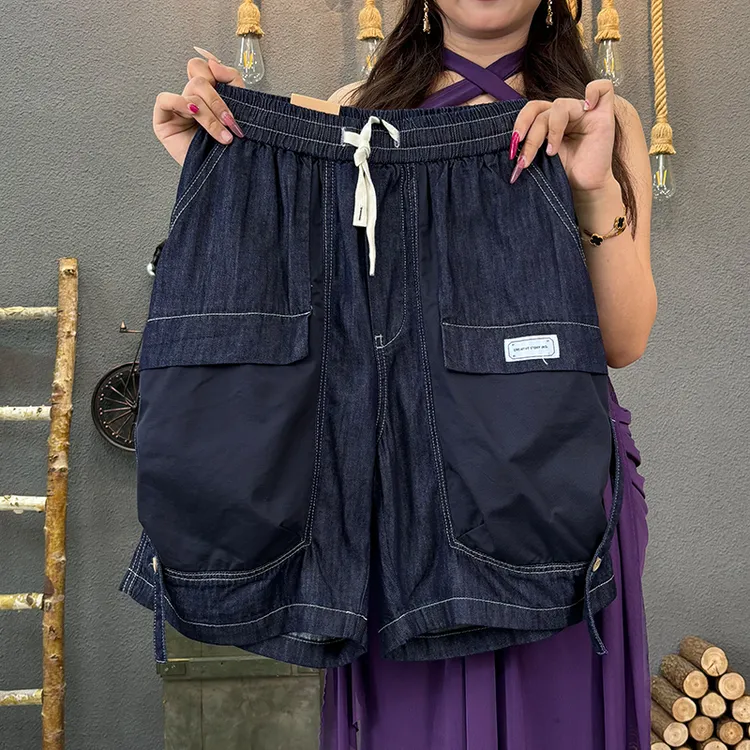 潮掌柜美式重磅工装短裤男夏季新款法式休闲裤子男直筒牛仔五分裤