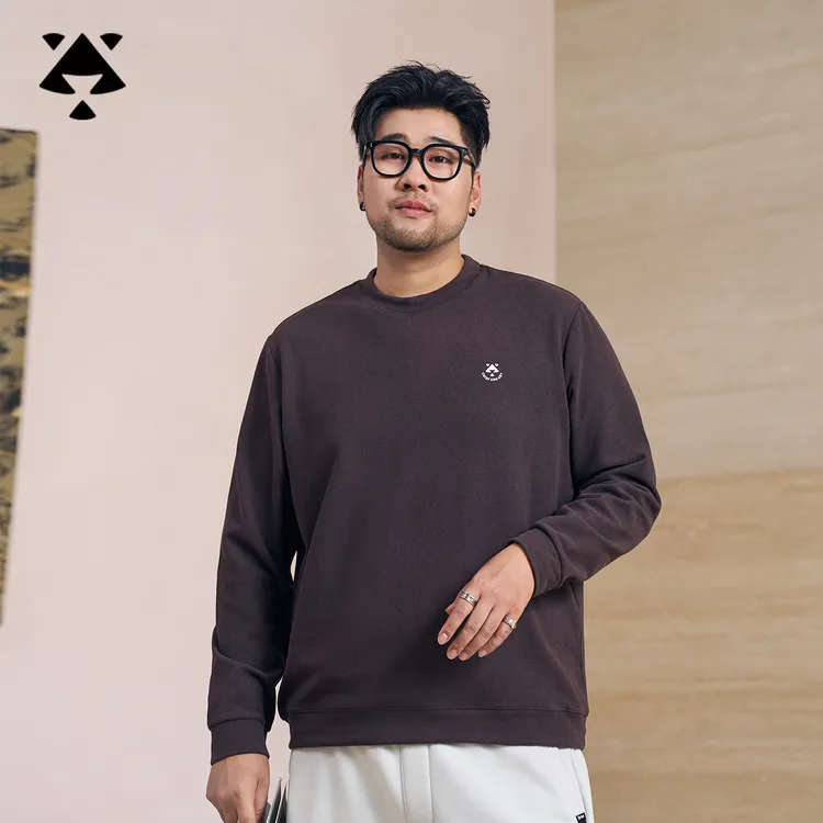 【圆领德绒打底衫】森老板大码男装秋冬季保暖胖男士超大码宽松上衣