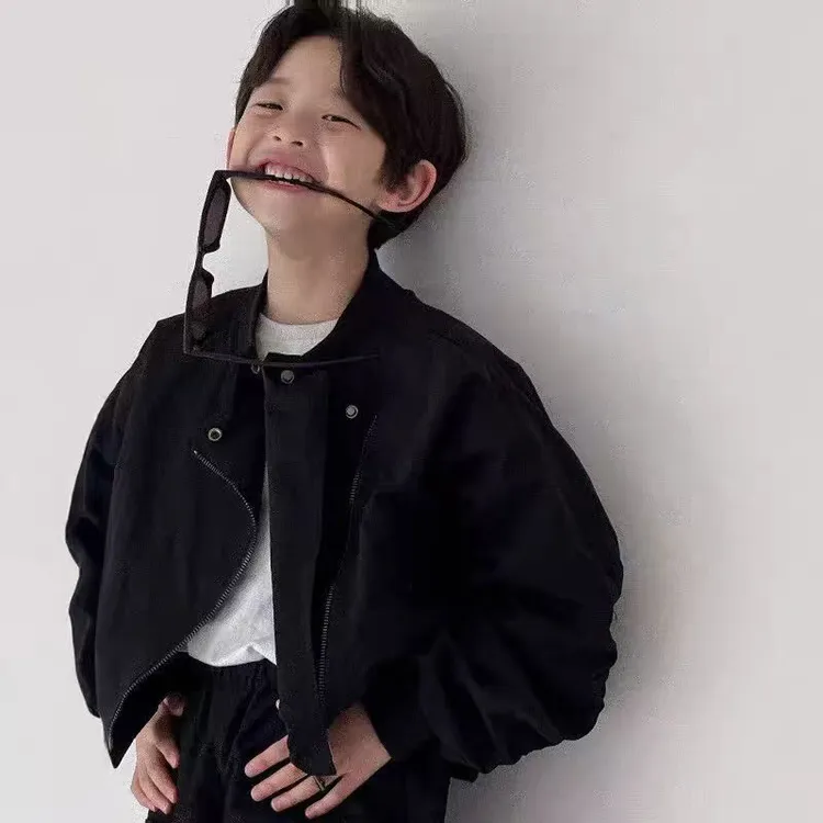 童装男童外套2025新款儿童秋装帅气夹克衫女童棒球服韩范衣服潮