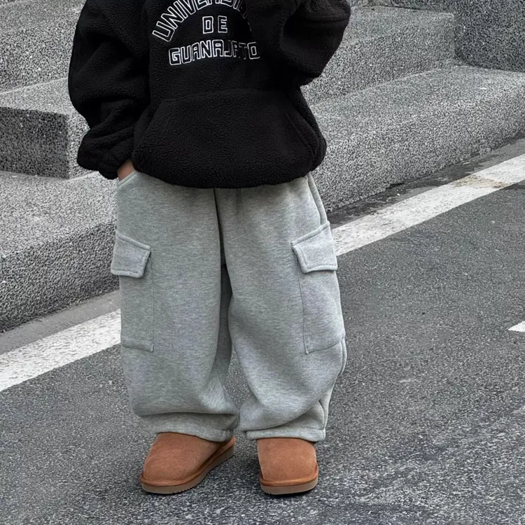 2025秋冬季新款韩版儿童卫裤男童加绒加厚休闲百搭工装裤运动长裤