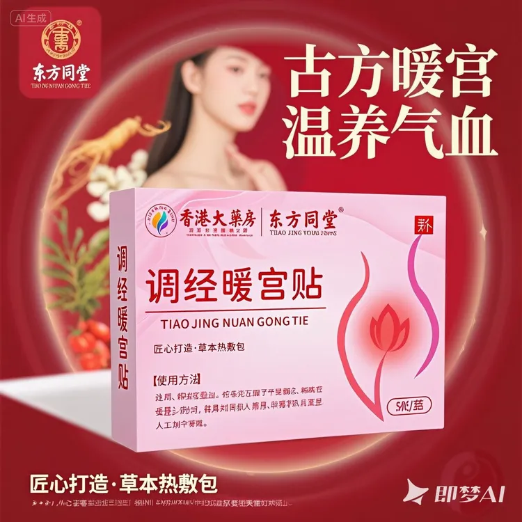 香港大药房植物草本调经暖宫贴女士经期宫寒保暖艾灸贴艾草发热贴
