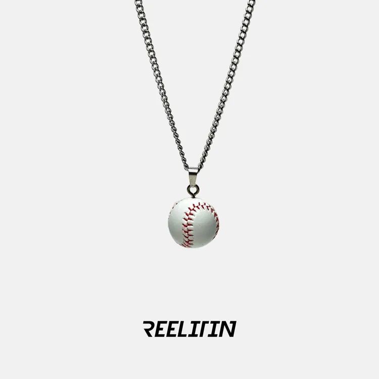 钛钢项链 「球场上没有妥协，只有全垒打的决心」棒球项链男潮吊坠