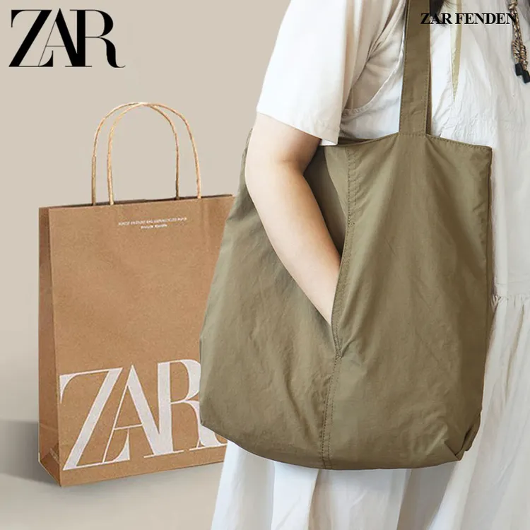 ZAR FENDEN女士新款购物袋休闲款超轻大容量尼龙布单肩包托特包