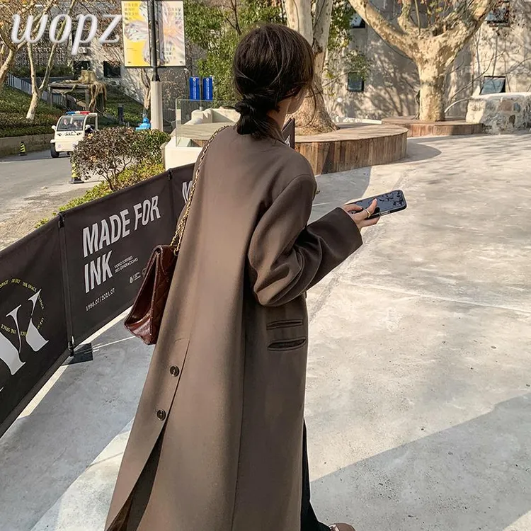 西装风衣外套女长款2025秋季新款爆款高级感气质休闲西服咖色大衣