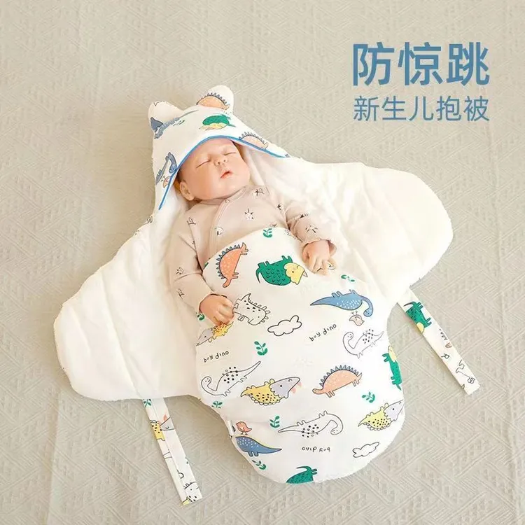 防惊跳排气产房用品加厚包被新生儿蝴蝶惊跳襁褓睡袋婴儿打底衣