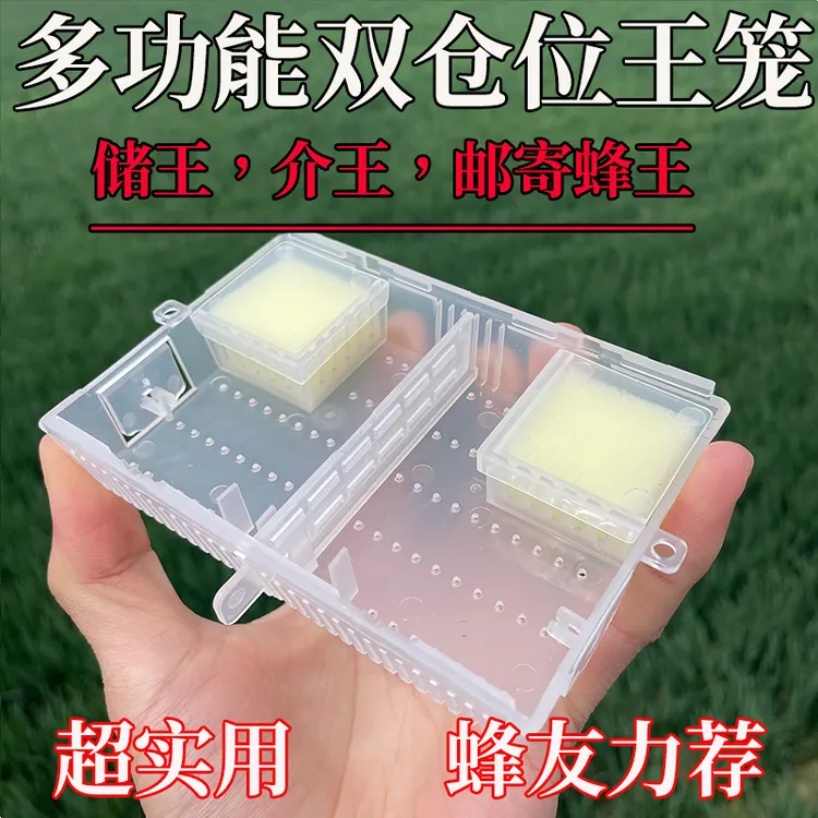 新型双仓位多功能囚王笼蜂王笼中蜂邮寄蜂王笼加大空间可以邮寄两