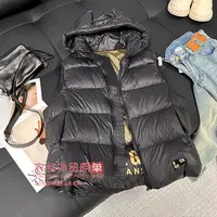 (高端魔术贴羽绒马甲)A098秋冬季新款简约高级感外穿连帽马甲Z