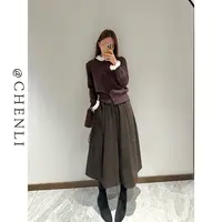 2025年冬百搭复古高腰羊毛裙裤女