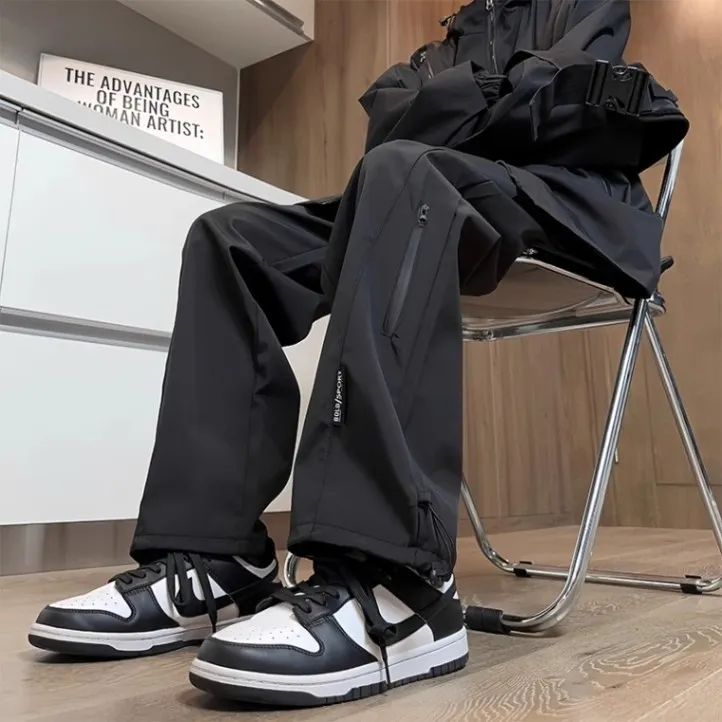 防风防水软壳冲锋裤男女春秋季户外登山机能风工装裤宽松休闲裤子