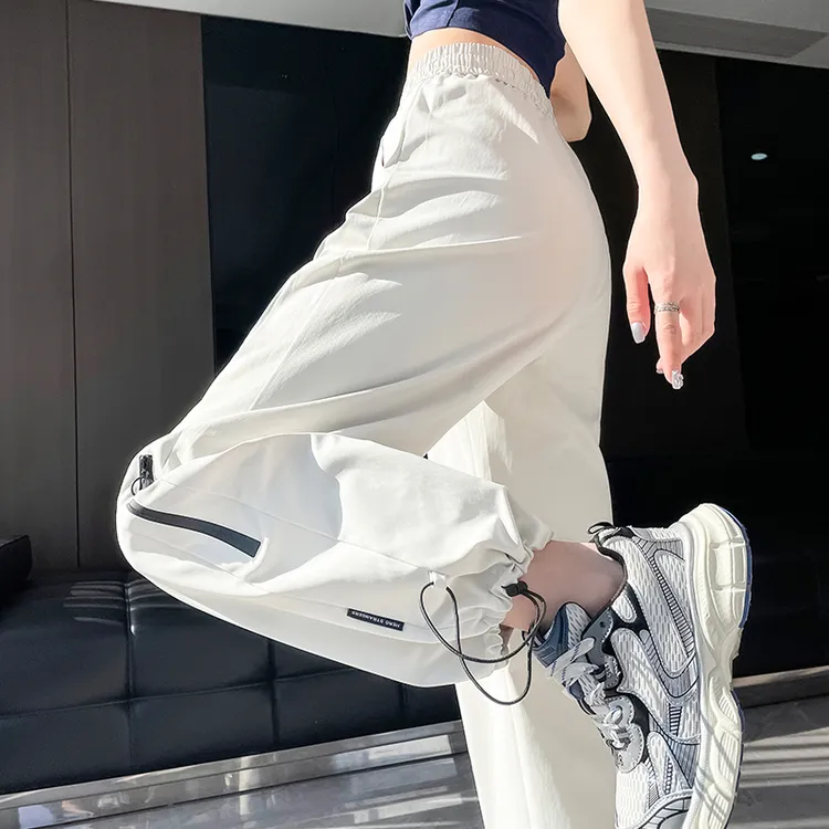 速干工装裤女款2025夏季新款美式直筒运动登山束脚冲锋裤百搭休闲