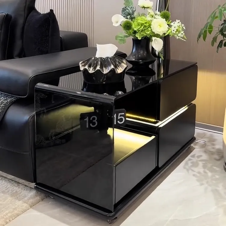 轻奢复古沙发侧边柜高级感创意带感应灯边几客厅可沙发边柜侧边柜