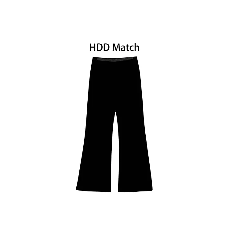 HDD- "长腿计划" 桑蚕丝 秋季女款丝绒拼接微喇休闲裤  Y8788