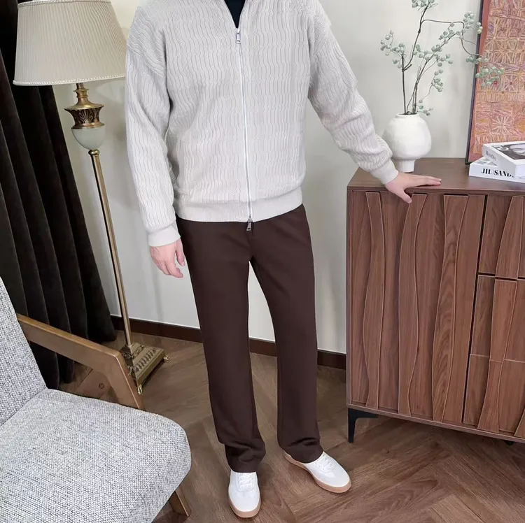 【奢品Z系羊毛混纺】秋冬男士直筒合身轻奢气质垂顺羊毛混纺休闲裤