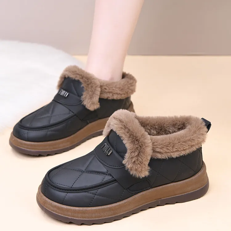 2025新款冬季女士防滑防水厚底增高软底加厚加绒保暖时尚雪地靴