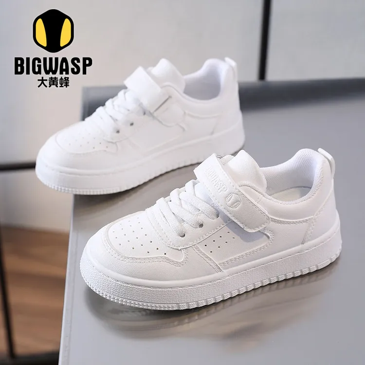 大黄蜂童鞋男童鞋子透气板鞋低帮软底2025秋季儿童女孩校园小白鞋