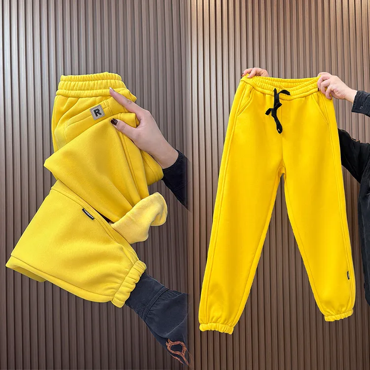 2025冬季新款休闲裤女加绒加厚哈伦裤宽松显瘦九分裤时尚百搭女裤