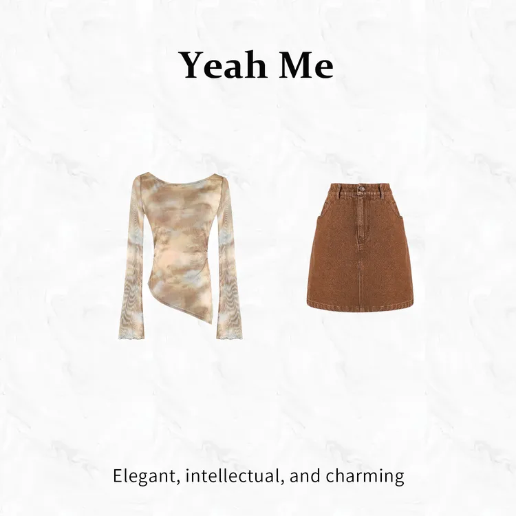Yeah Me/也觅【不落山丘】秋季新款休闲风气质高级感半身裙通勤套装