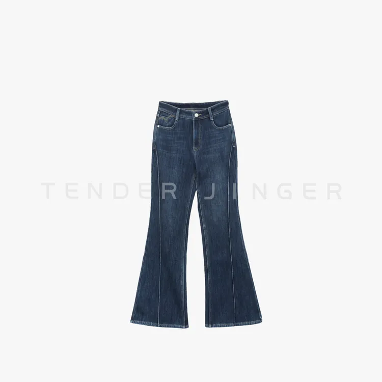Tender Jinger｜线下专供 修身显瘦加绒微喇牛仔裤T54YON277X