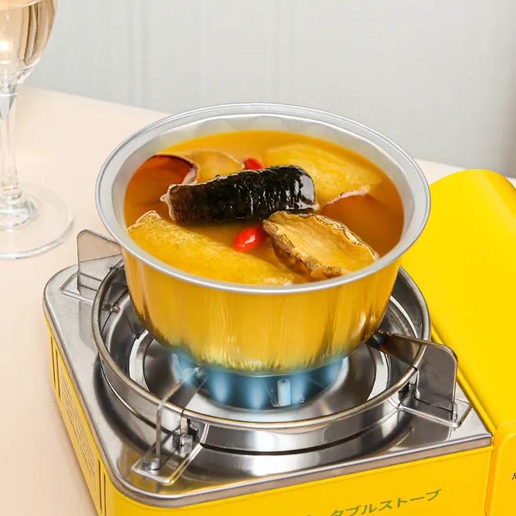 一次性打包盒外卖火锅打包盒金色铝箔锡纸盒烤箱空气炸锅野餐露营