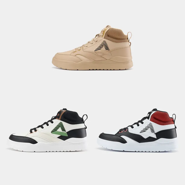 Peak/匹克男革面户外高帮系带板鞋耐磨复古休闲鞋秋冬百搭运动鞋