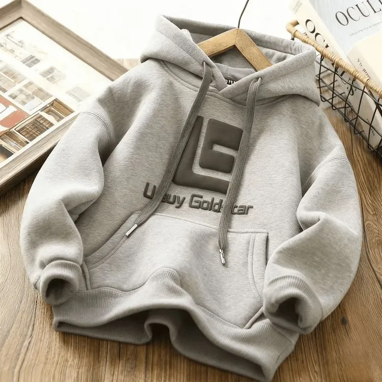 中大童男童儿童冬季2025新款秋冬装新款连帽休闲加绒冬款宽松卫衣