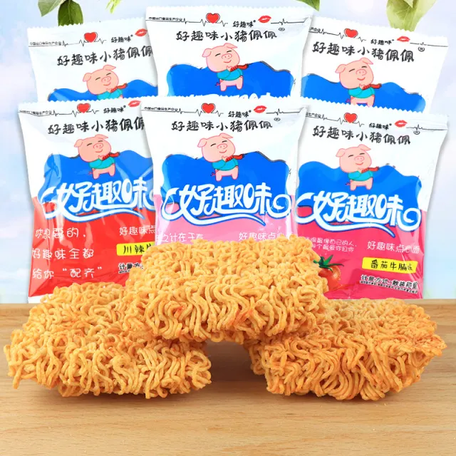好趣味小猪佩佩点心面掌心脆干脆面干吃办公室休闲解馋的零食小吃