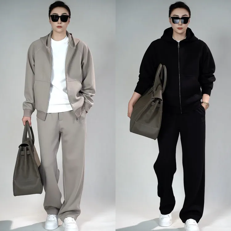 迪卡里奥费雷慵懒风套装53TZ927A+B秋季新款男装时尚连帽休闲套装