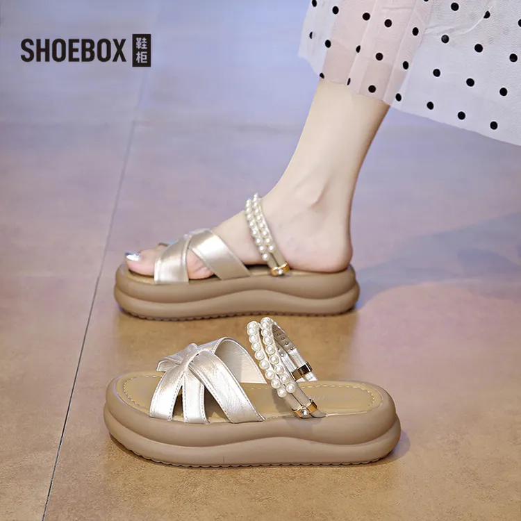 SHOEBOX鞋柜踩屎感凉拖鞋女款2025年新款夏季外穿仙女风显瘦凉鞋
