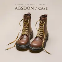 634021厚底马丁靴女新款棕色机车中筒增高春秋工装短靴爆款