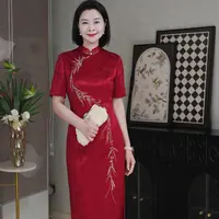 参加婚礼妈妈2025新款喜婆婆结婚丈母娘嫁女儿婚宴改良旗袍6302