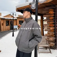 S123美式休闲夹克三防立领纯色户外工装加厚棉服百搭