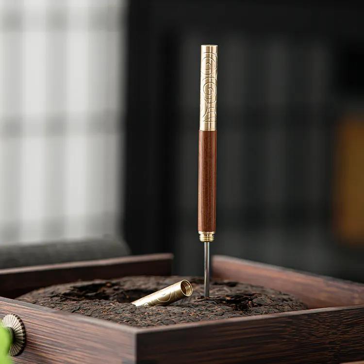 如意金箍实木茶刀铜制茶针茶锥茶具不锈钢普洱茶饼开撬茶刀配件