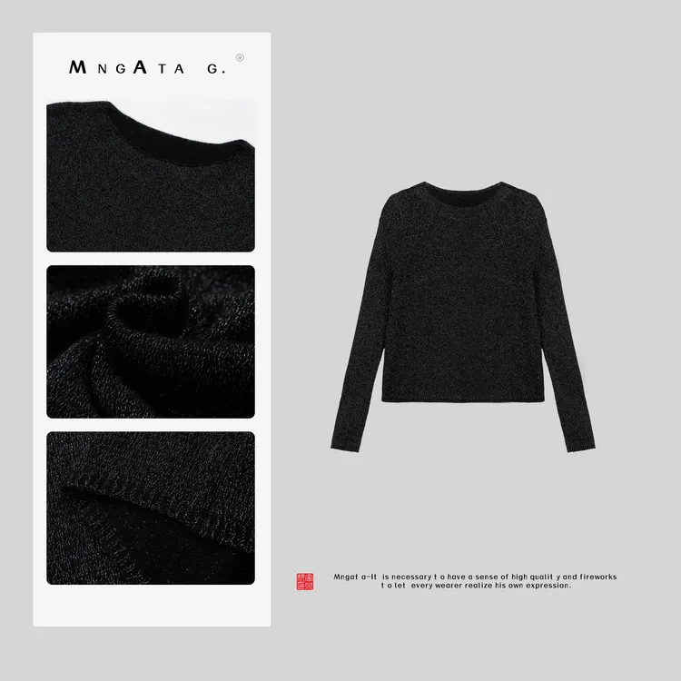 MNGATA G.宫小妍【雪松毛衣】绵羊毛山羊绒新中式毛衣上衣X280210