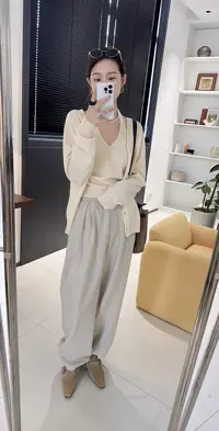 【丽姐女装】羊毛拖地西裤｜高阶衣橱 极简半松紧西裤直筒裤K51212