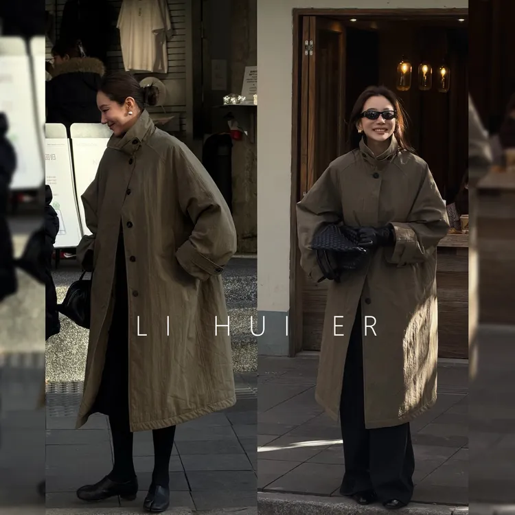 LiHuiEr李慧儿【加缪之约】2025冬新款卡其色95白鹅羽绒服AZ953836