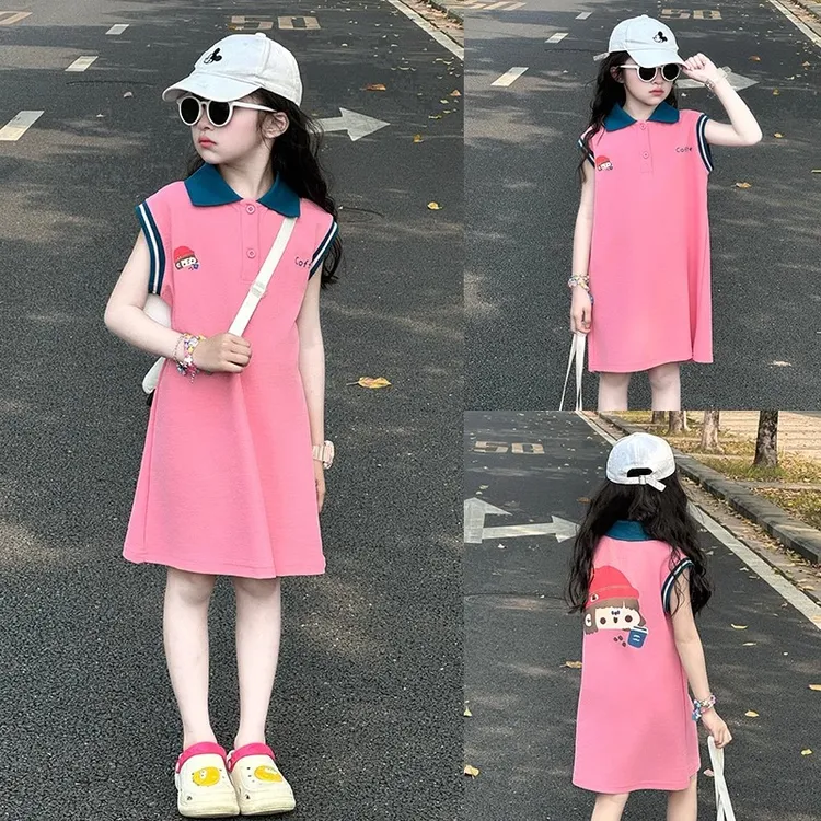 女童连衣裙夏2025新款女大童夏季多巴胺穿搭女孩夏装洋气POLO裙子