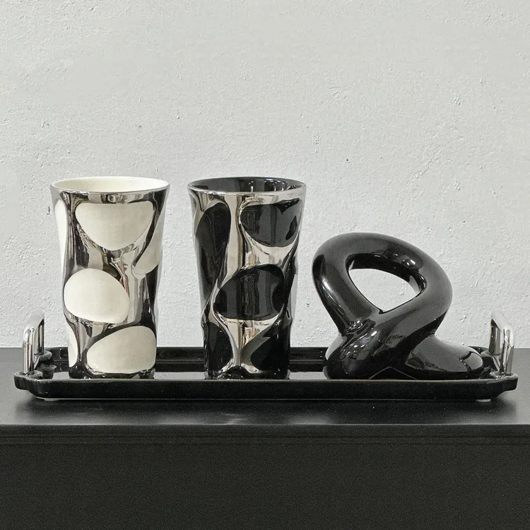 陶瓷漱口刷牙杯情侣牙杯高级感洗漱杯轻奢牙刷牙杯轻奢漱口杯