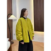 小静静一会【圆领按扣外套】2025秋季新款夹棉棉服外套2509C6179