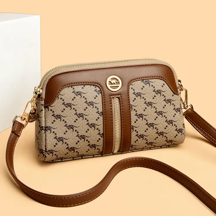 小包新款韩版时尚印花小方包百搭包包4中年女士单肩斜挎包零钱包