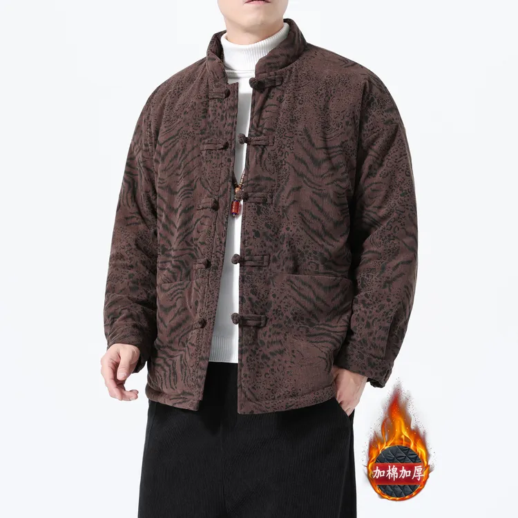 冬季加棉加厚棉衣外套男保暖中式唐装男立领中山装棉服中老年袄子