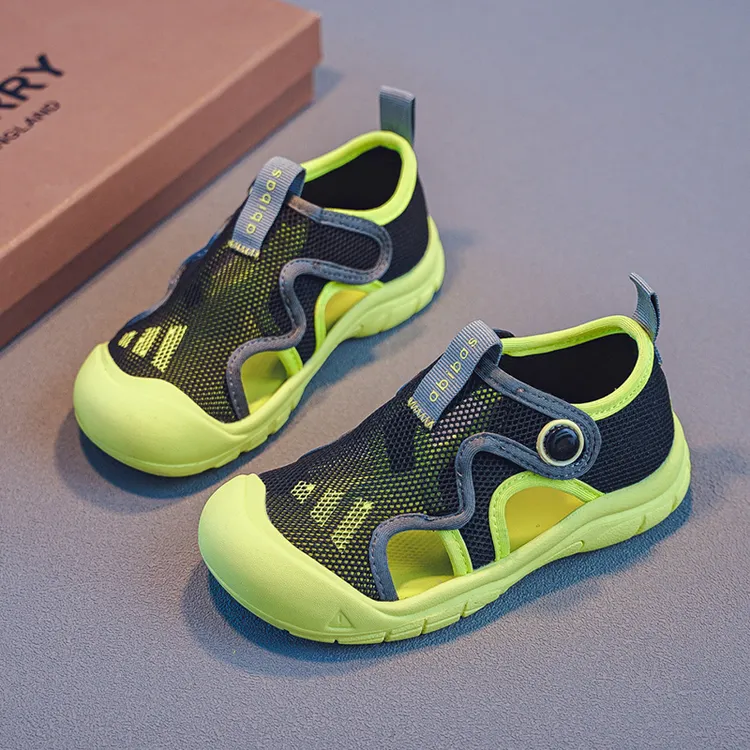 儿童韩系凉鞋男童夏季运动包头凉鞋女童软底镂空速干凉鞋宝宝鞋潮