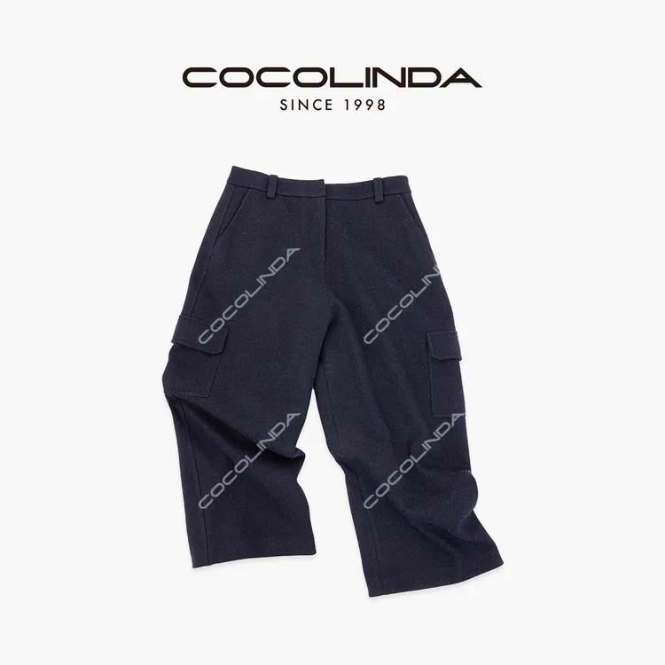 COCOLINDA | 绵羊毛老钱贴袋工装裤大档垮裤P3629